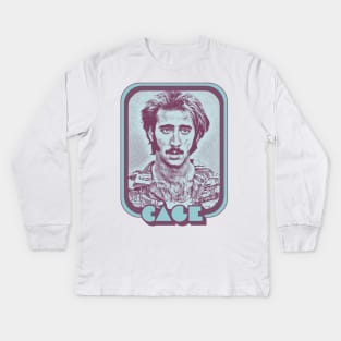 Nicolas Cage / Retro Style Fan Art Design Kids Long Sleeve T-Shirt